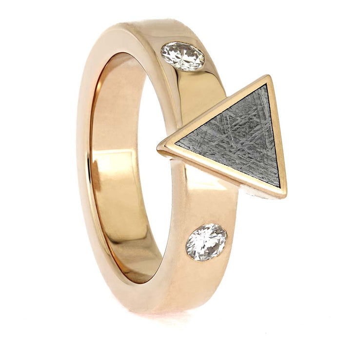 Custom Engagement Ring with Meteorite Triangle