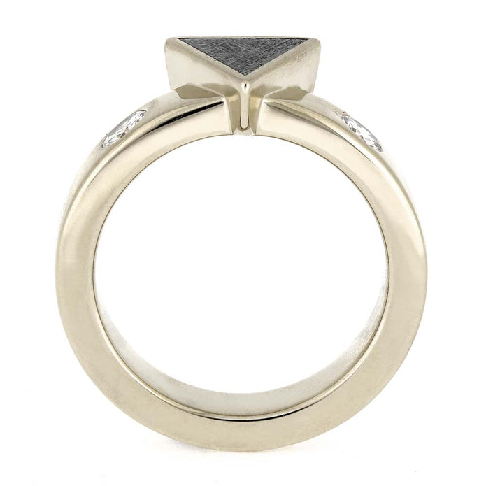 Triangle Engagement Ring with Diamonds