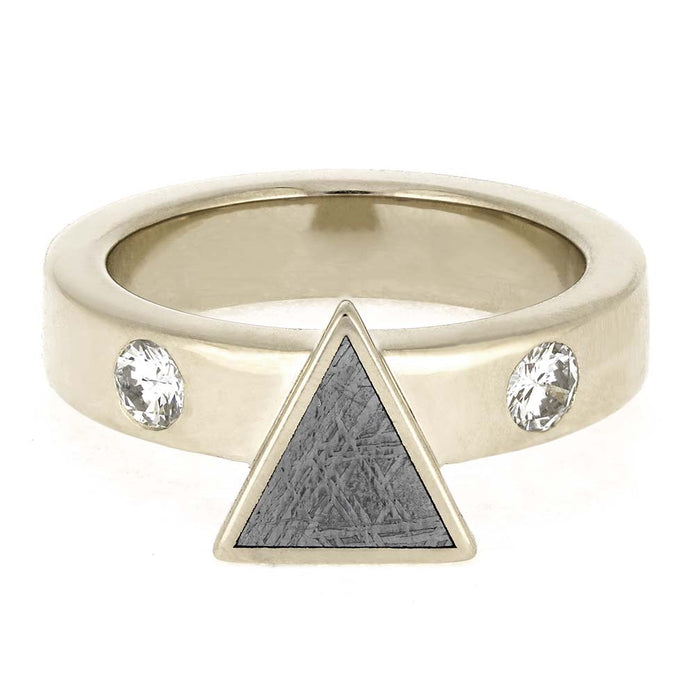 White Gold Engagement Ring with Diamond Accents