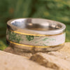 Moss Agate Wedding Band in Titanium