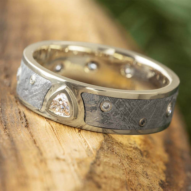 Meteorite Eternity Band in White Gold