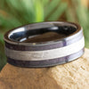 Meteorite and Amethyst Wedding Band for Men