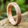 by Jewelry by Johan Meteorite and Rose Gold Wedding Band with Side Facing Diamonds 002333
