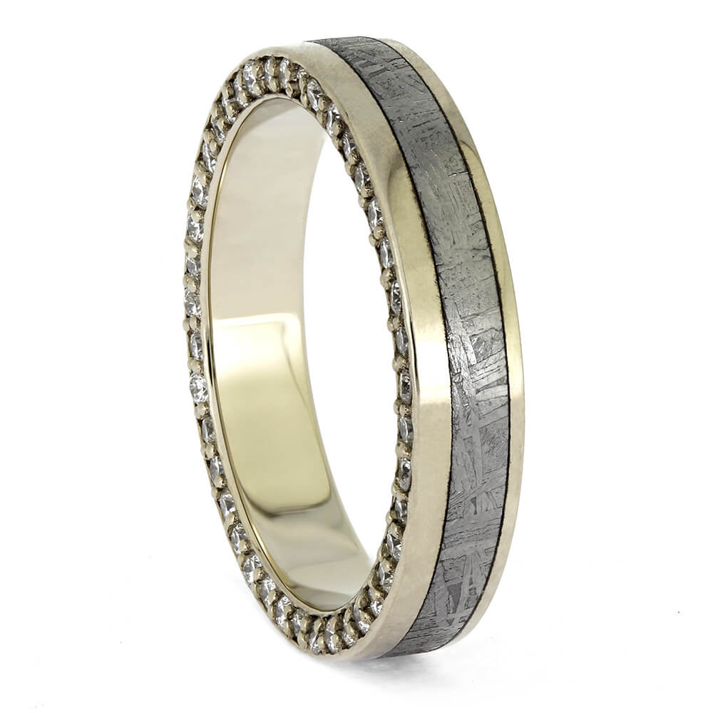 Meteorite Wedding Band with Diamonds