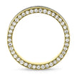 Gold ring with diamonds on a white background