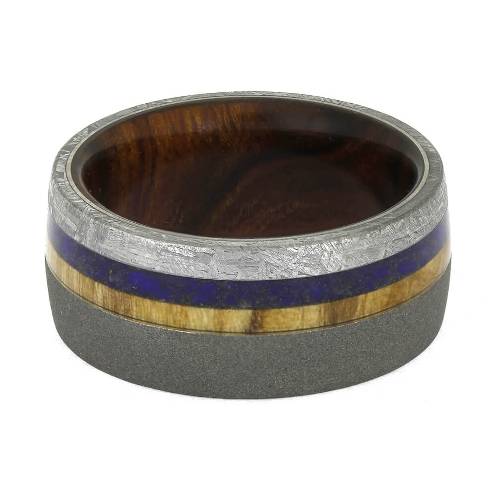 Men's Custom Wedding Band with Meteorite
