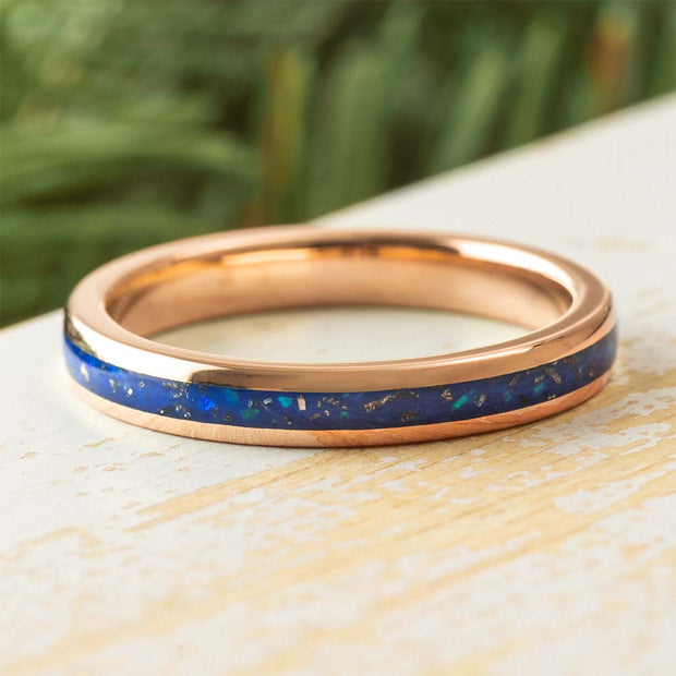 Meteorite Stardust Ring in Rose Gold