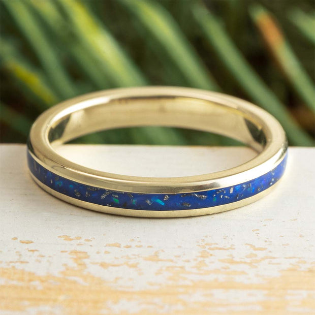 Blue Opal Stardust Ring for Women