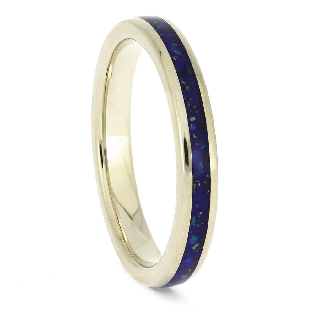 Womens Opal Wedding Band with Stardust