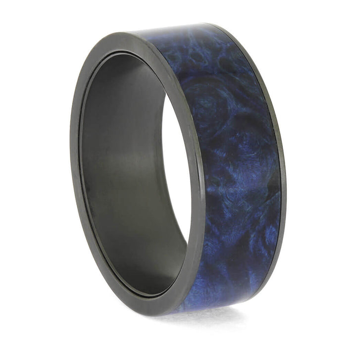 Black Ring with Blue Wood