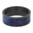Custom Black Ring with Blue Wood