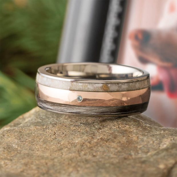 Titanium and Rose Gold Memorial Ring