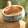 Deer Antler and Turquoise Wedding Band