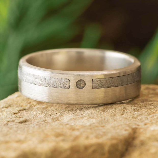 Meteorite Memorial Ring in Platinum
