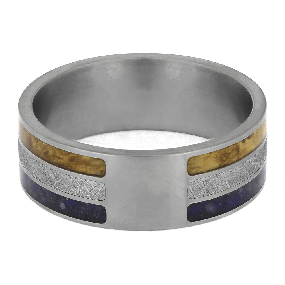 Unique Three Inlay Wedding Ring for Men