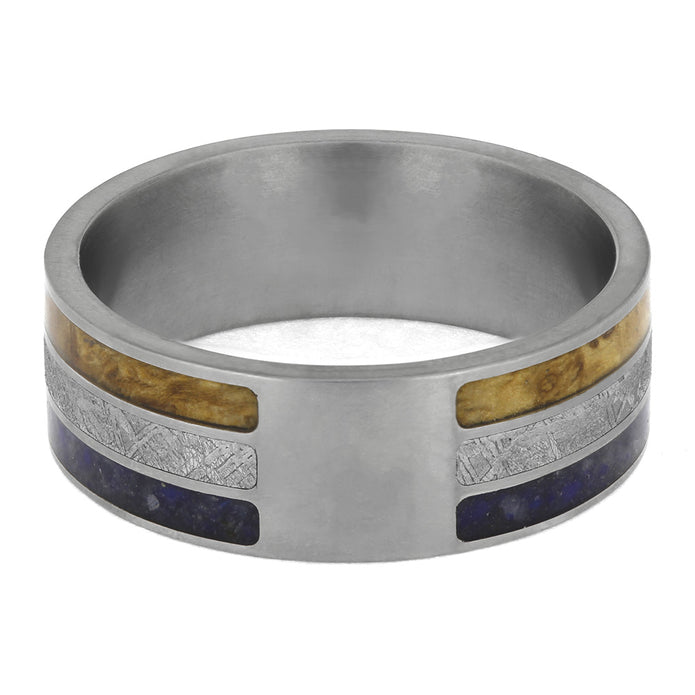 Unique Three Inlay Wedding Ring for Men