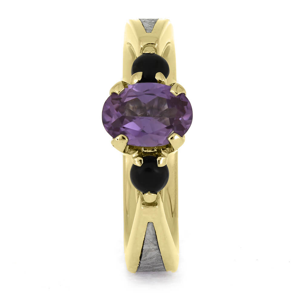 Onyx and Alexandrite Engagement Ring