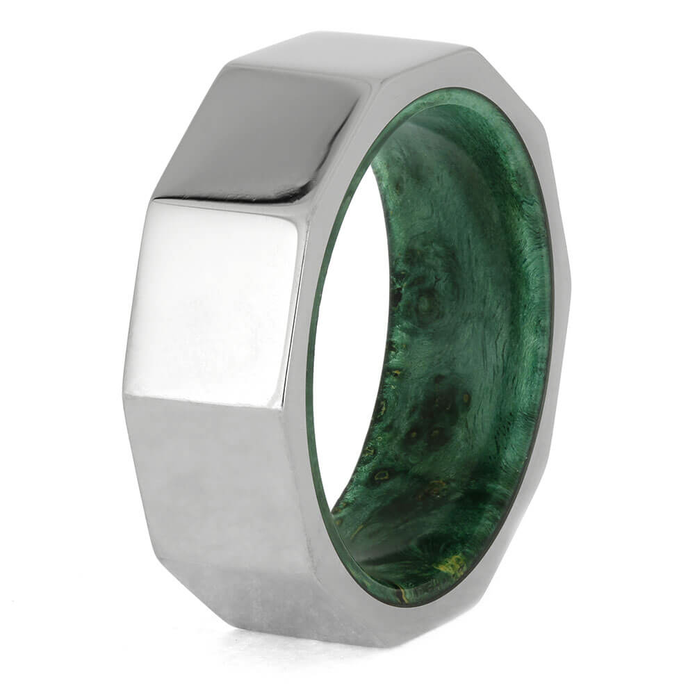 Custom Profile Ring with Green Wood Sleeve