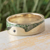 Moss Agate and Sapphire Wedding Band for Men