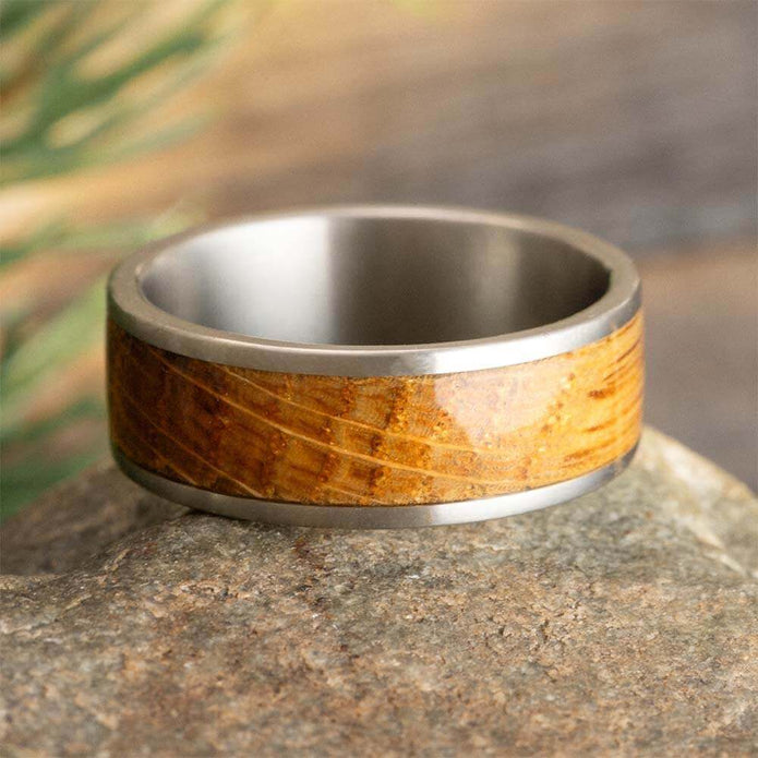 Tequila Wood Wedding Band for Men