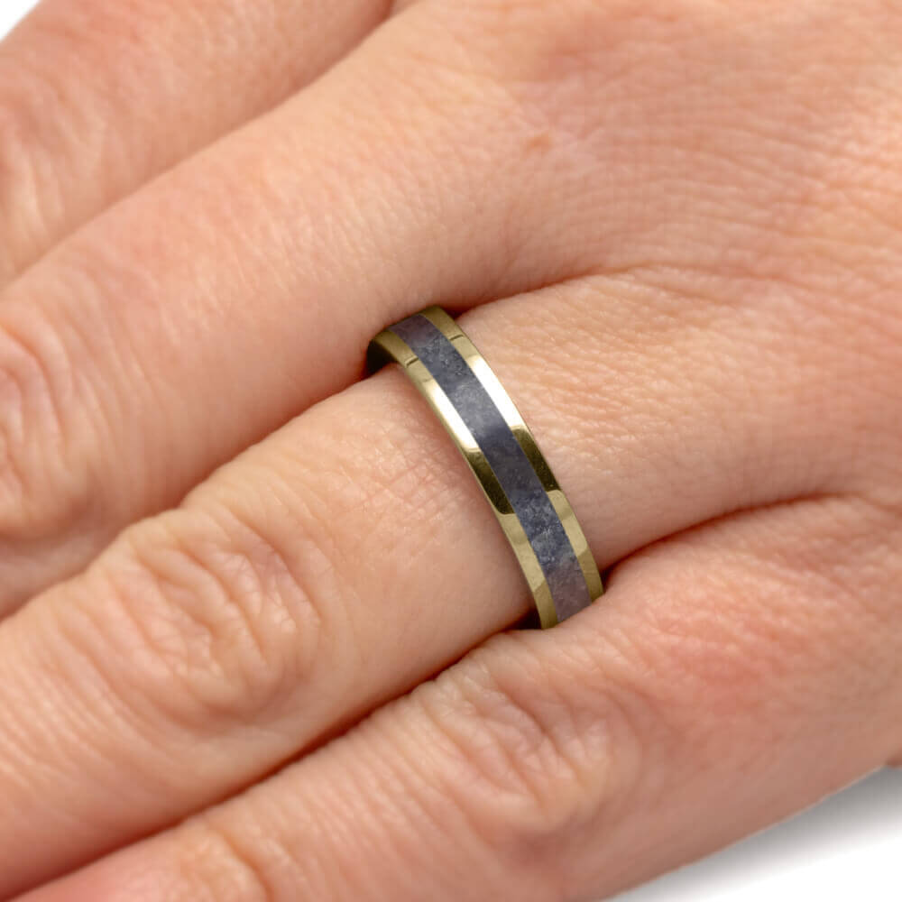 Sapphire Wedding Band in Yellow Gold