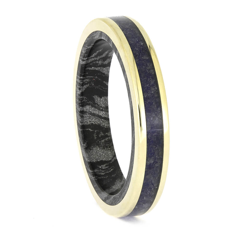 Sapphire and Mokume Wedding Band