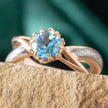 Meteorite Engagement Ring with Lotus Setting