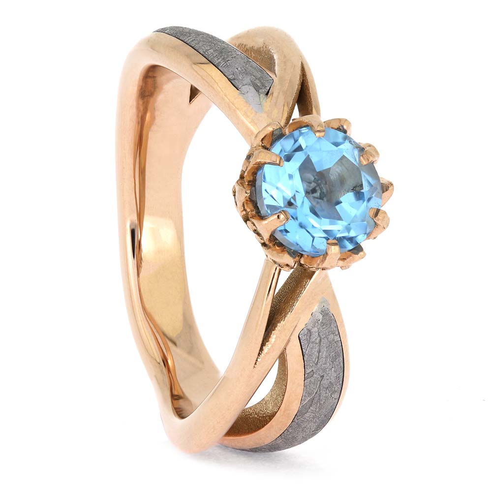 Lotus Setting Wedding Band with Topaz