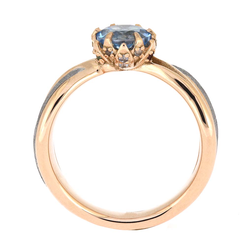 Lotus Setting Engagement Ring in Rose Gold