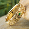 by Jewelry by Johan Floral Wedding Band in Yellow Gold with Green Tourmaline Accents 002294
