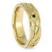 by Jewelry by Johan Floral Wedding Band in Yellow Gold with Green Tourmaline Accents 002295