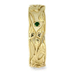 by Jewelry by Johan Floral Wedding Band in Yellow Gold with Green Tourmaline Accents 002296