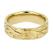 by Jewelry by Johan Floral Wedding Band in Yellow Gold with Green Tourmaline Accents 002298