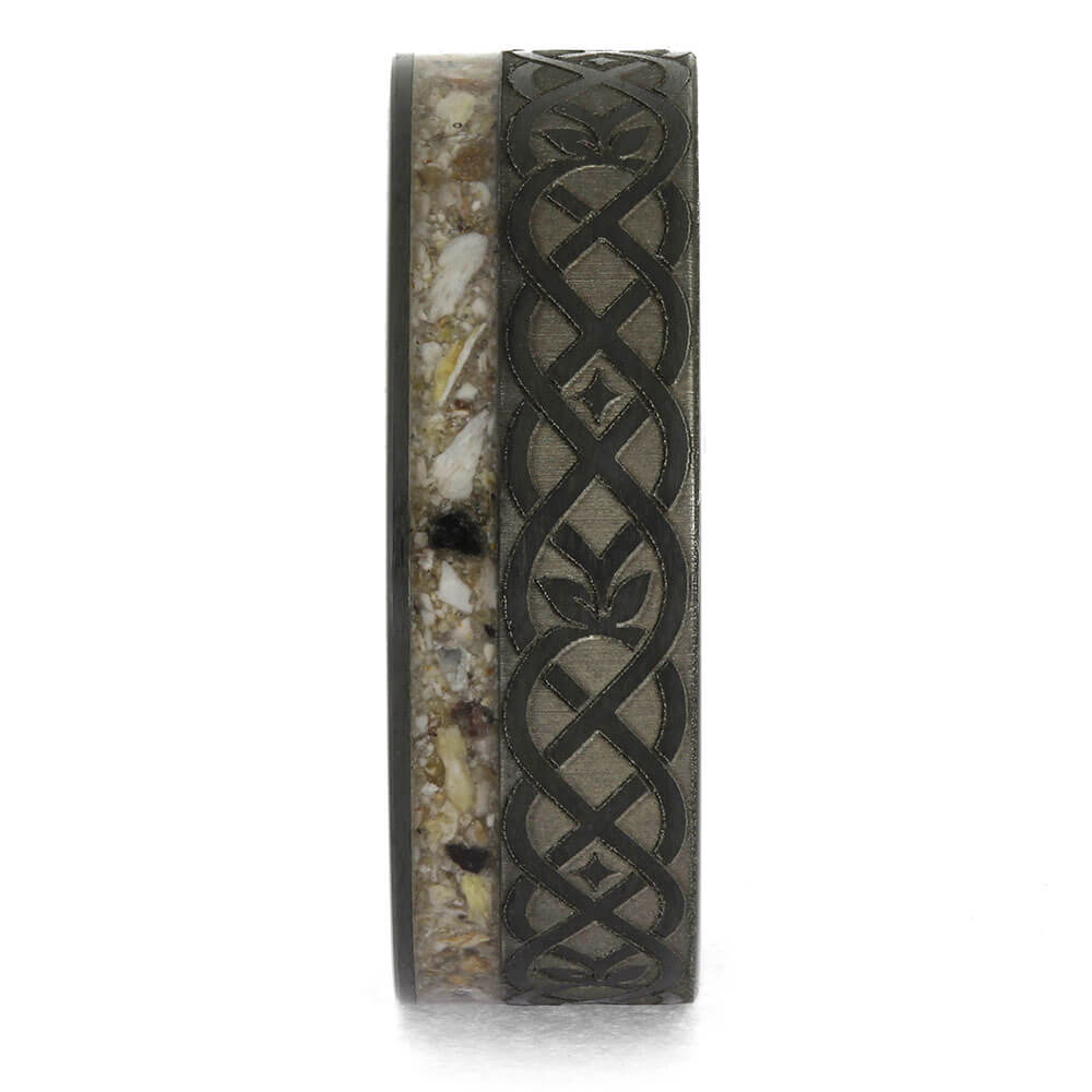 Celtic Knot Memorial Ring in Black Zirconium
