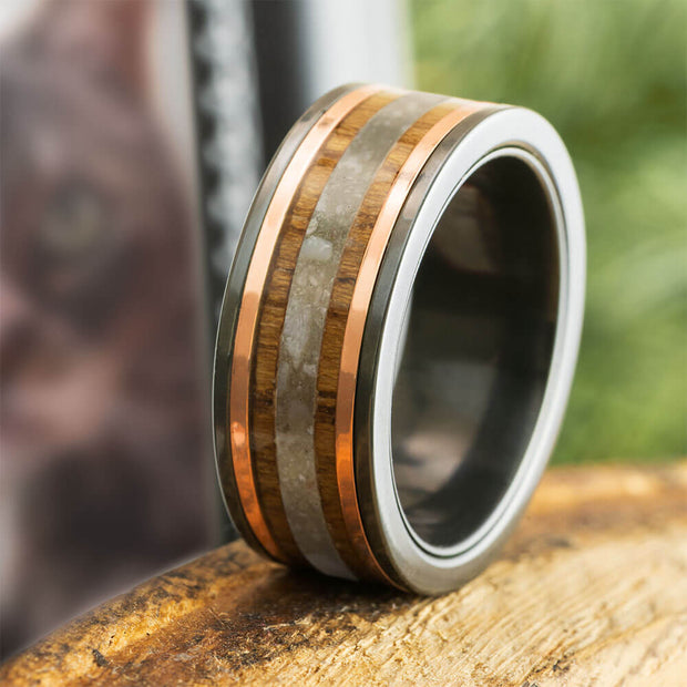 Mangowood and Rose Gold Memorial Ring