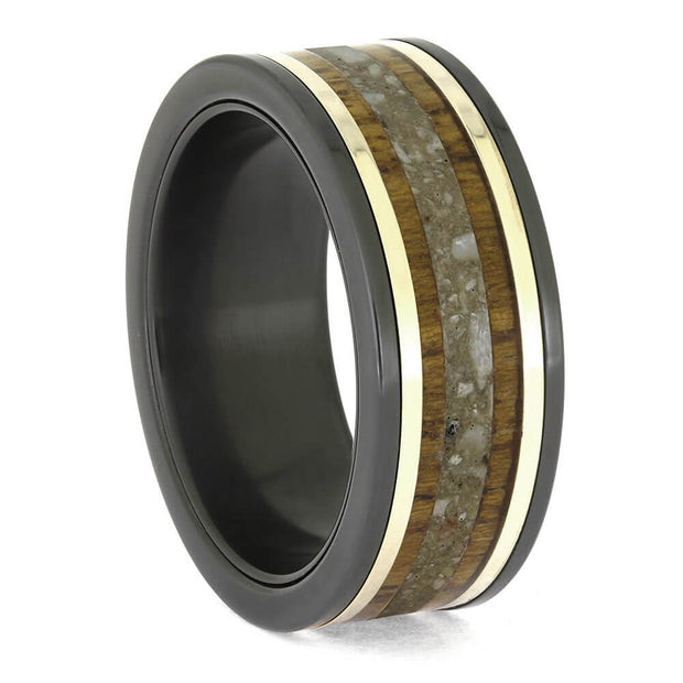 Memorial Band with Mangowood and White Gold