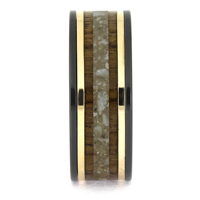 Mangowood Memorial Ring with Gold and Ashes