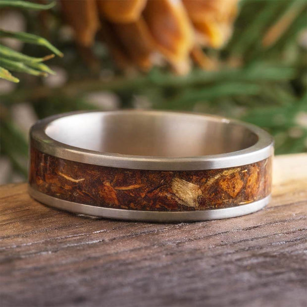 Pine Cone Ring in Titanium
