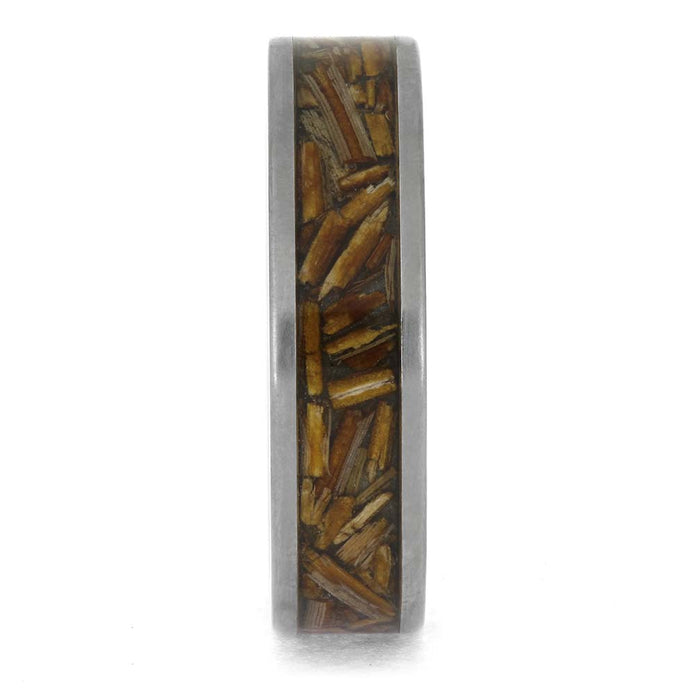 Pine Needles in Titanium Wedding Band