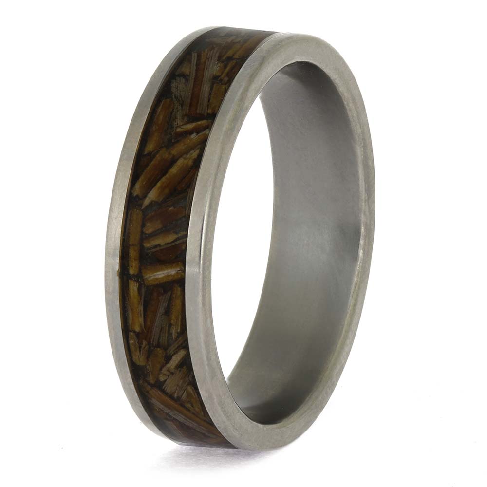 Ring for Outdoorsman with Pine Needle Inlay