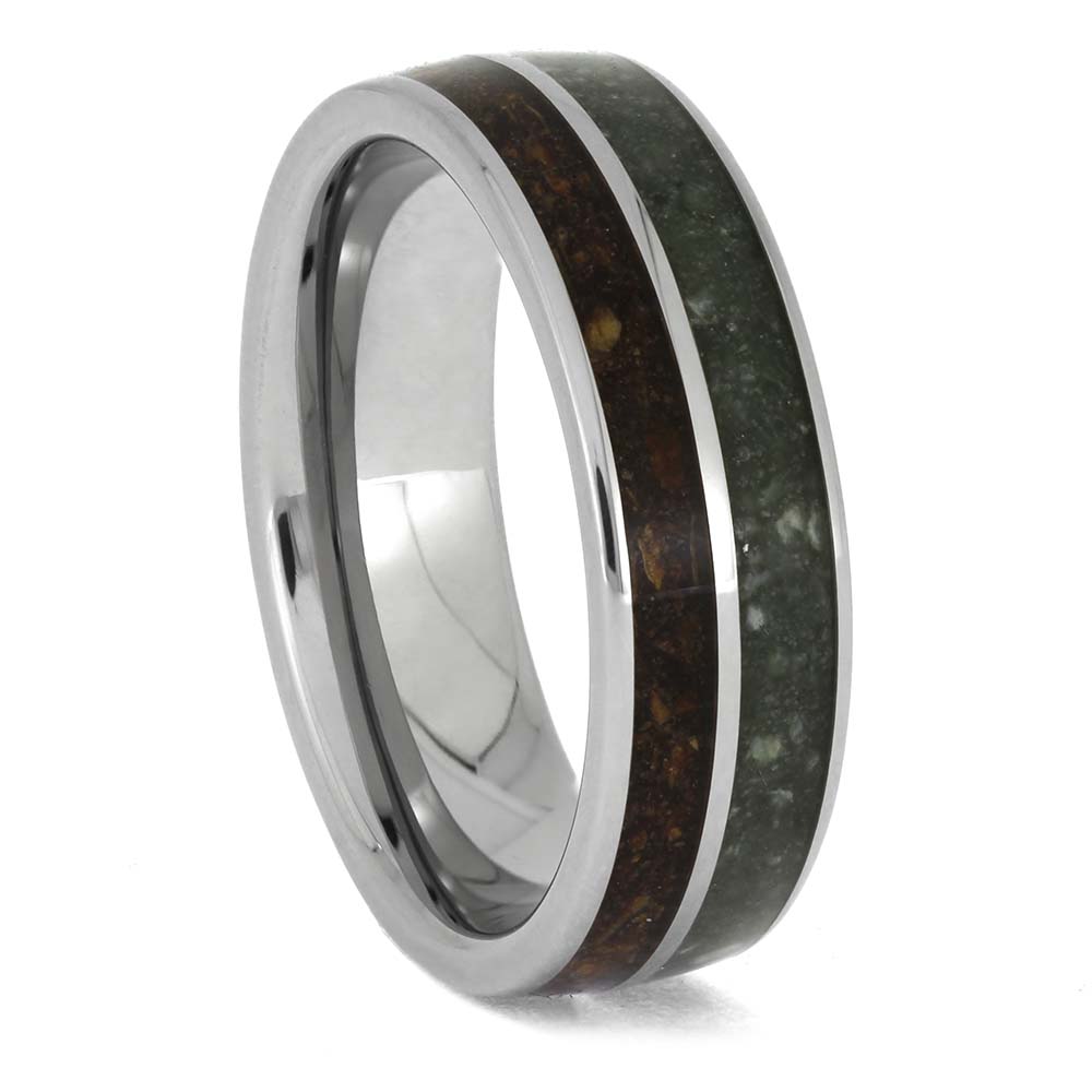 Jade and Pine Cone Wedding Band