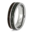 Rustic Wedding Band with Jade and Pine Cone