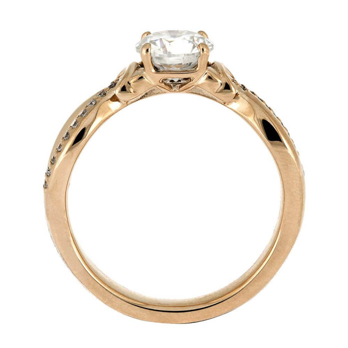 Custom Twisting Engagement Ring in Rose Gold