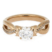 Custom Engagement Ring with Meteorite and Moissanite
