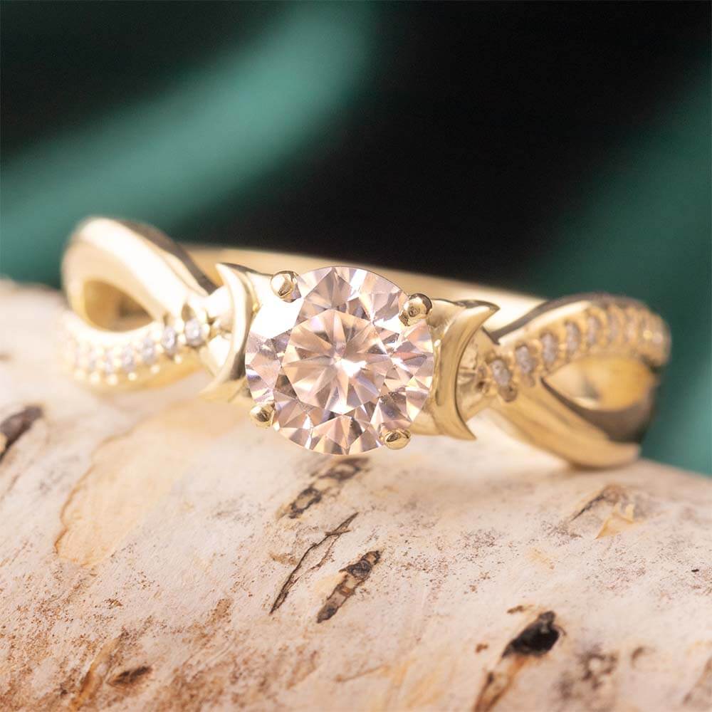 Moon Ring with Twisting Design