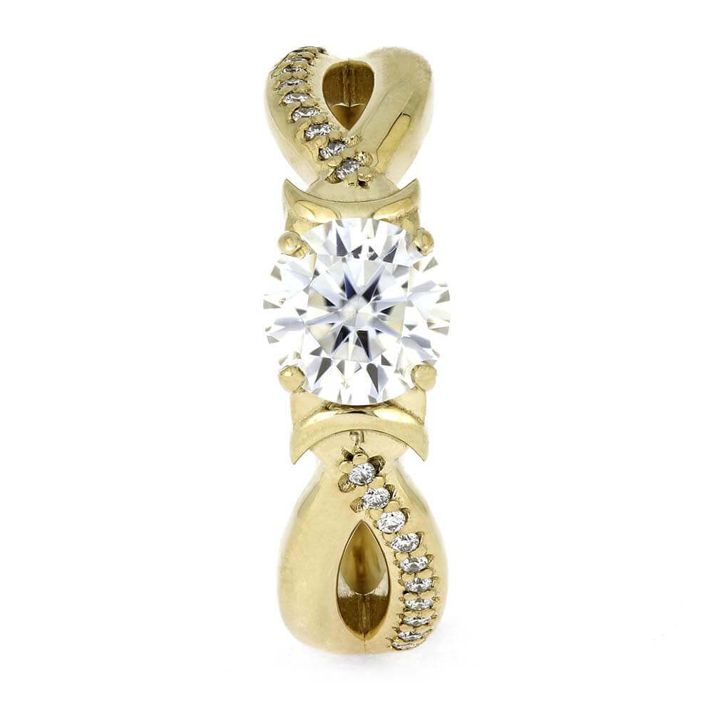 Moon Engagement Ring in Yellow Gold