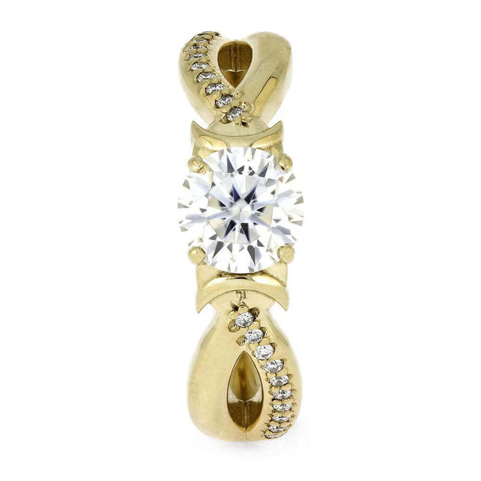 Moon Engagement Ring in Yellow Gold