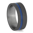 Glowing Blue Wedding Band in Sandblasted Titanium