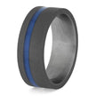 Glowing Blue Wedding Band in Sandblasted Titanium