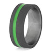Gray ring with a green stripe on a white background